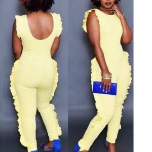 Yellow Ruffle Jumpsuit